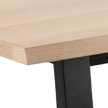 Frida White Oak Wood Dining Table and Black Legs