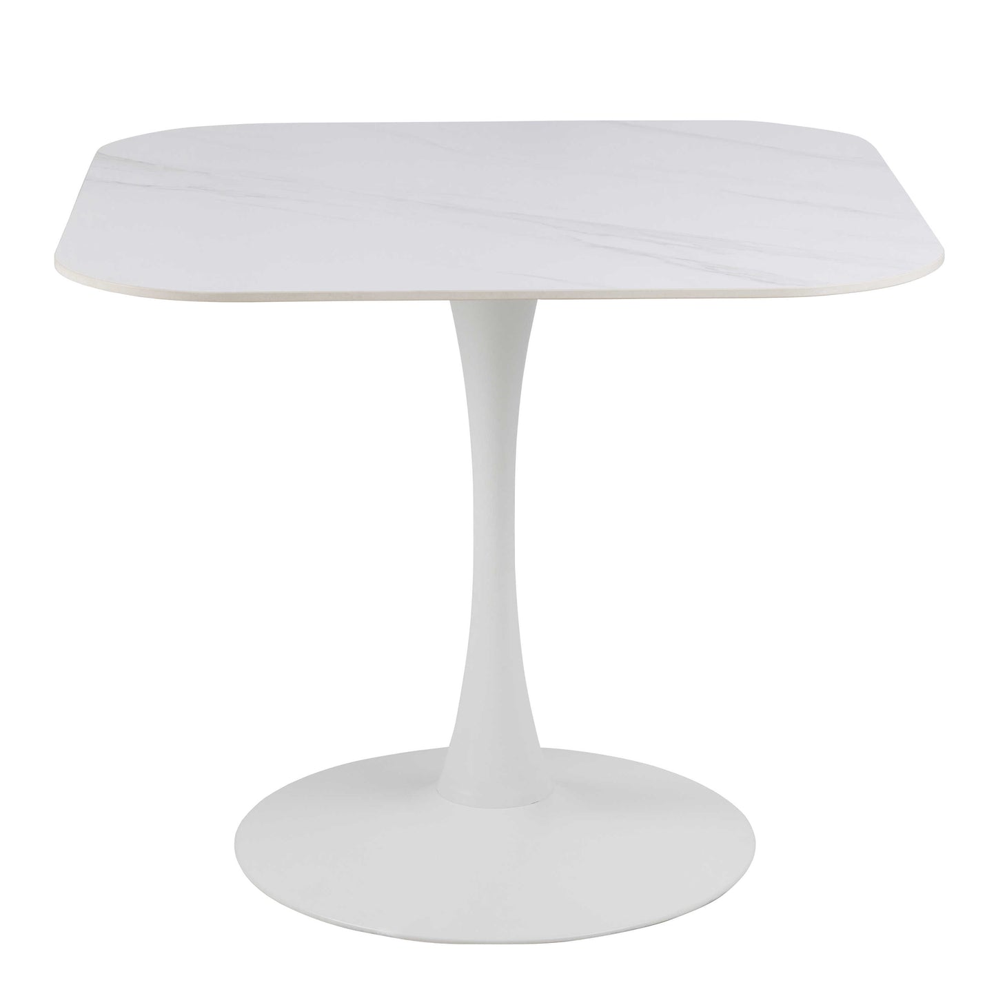 Cloverfern White Ceramic Square Dining Table