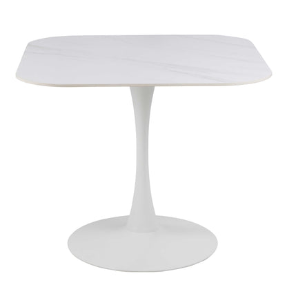 Cloverfern White Ceramic Square Dining Table