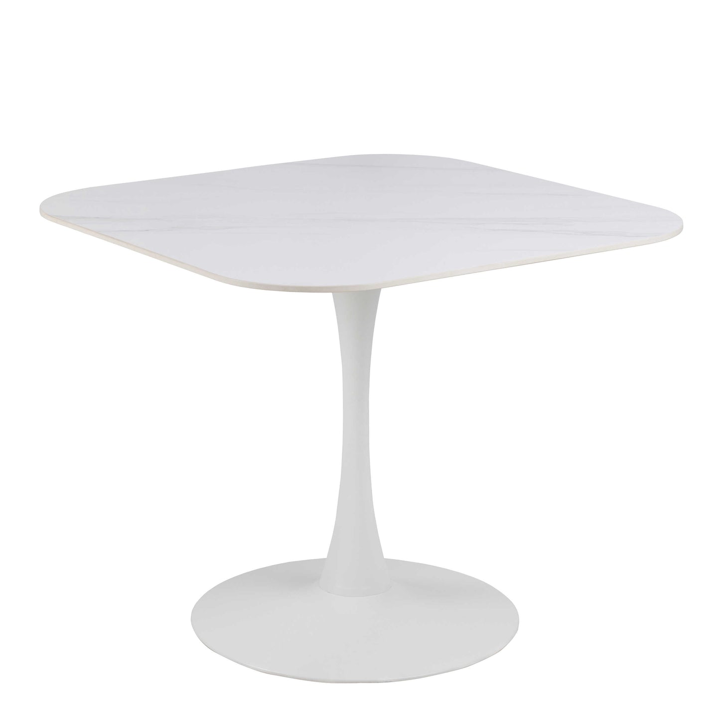 Cloverfern White Ceramic Square Dining Table