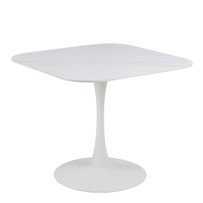 Cloverfern White Ceramic Square Dining Table