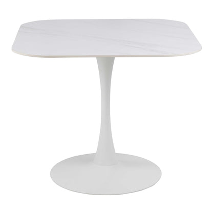 Cloverfern White Ceramic Square Dining Table