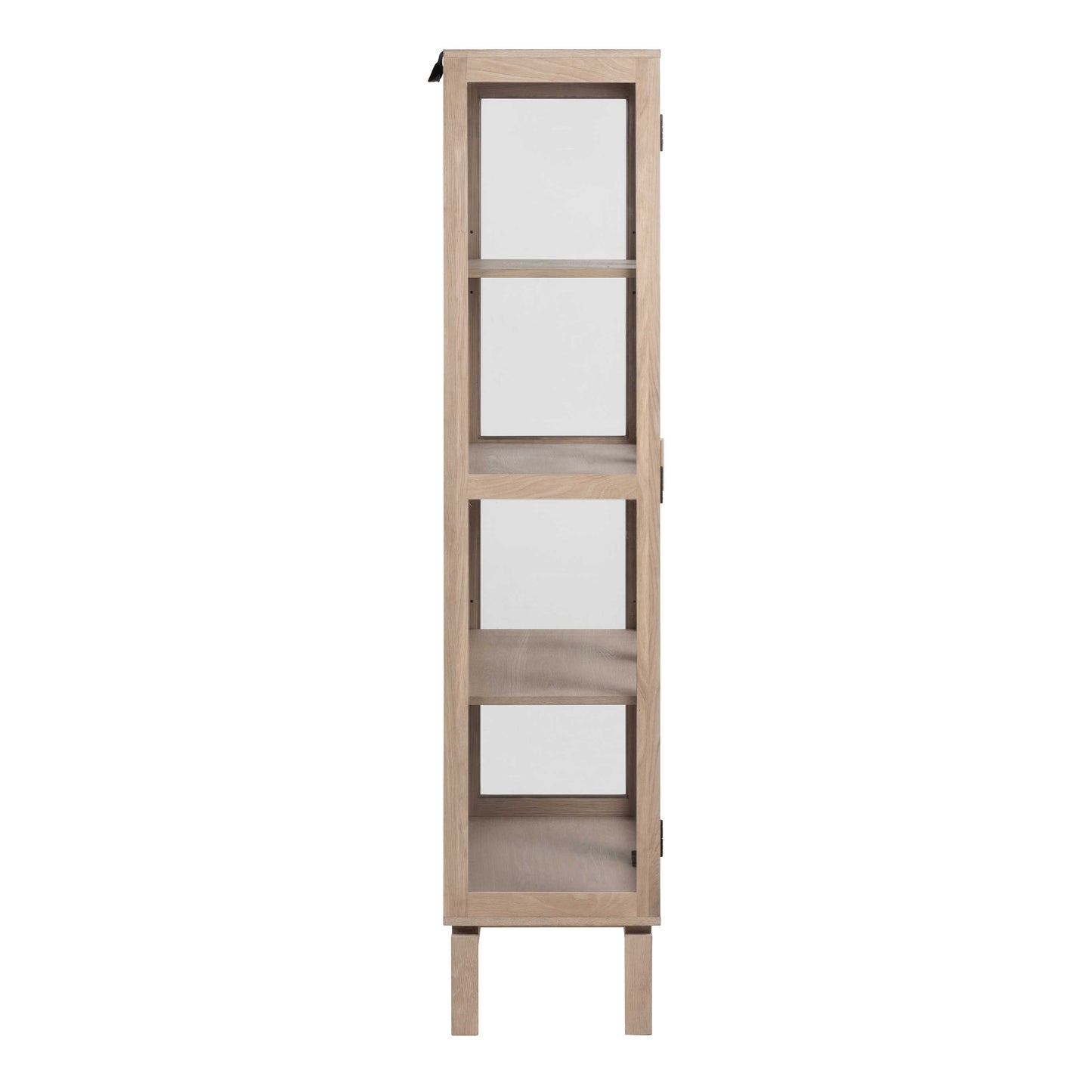 Nakskov White Oak Wood Panelled Display Cabinet 2 Glass Doors