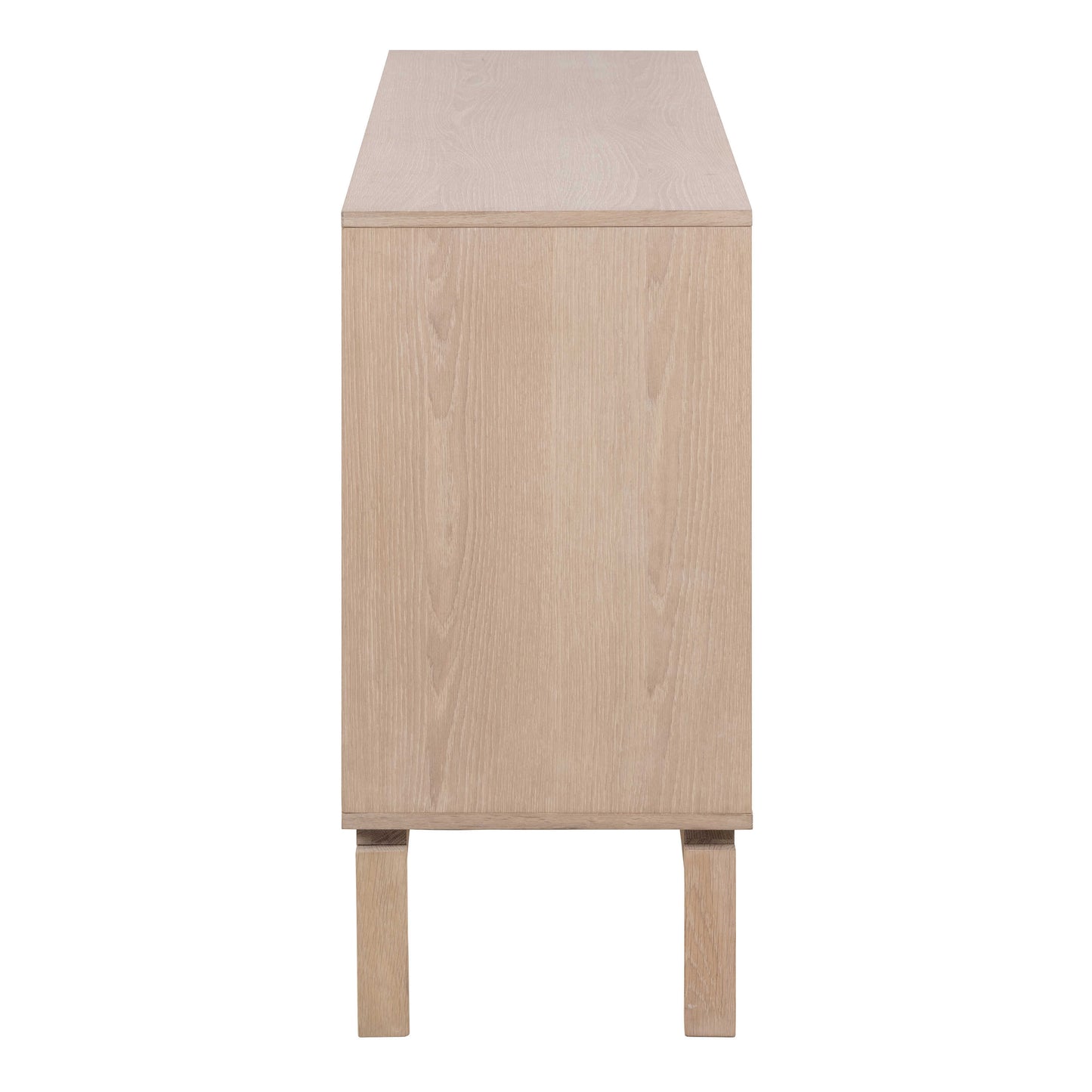 Nakskov White Oak Wood Panelled 3 Door Sideboard in White Oak