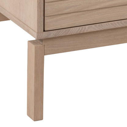 Nakskov White Oak Wood Panelled Sideboard 4 Door