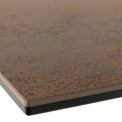 Perth 168cm Rusty Brown Ceramic Extendable Dining Table Industrial Black Metal Legs