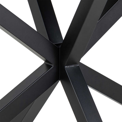 Perth 135cm 4 Seater White Ceramic Dining Table Industrial Black Metal Legs