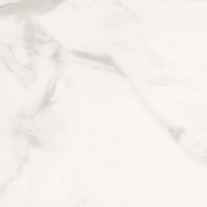 Perth 119cm White Ceramic Round Dining Table Industrial Black Metal Legs