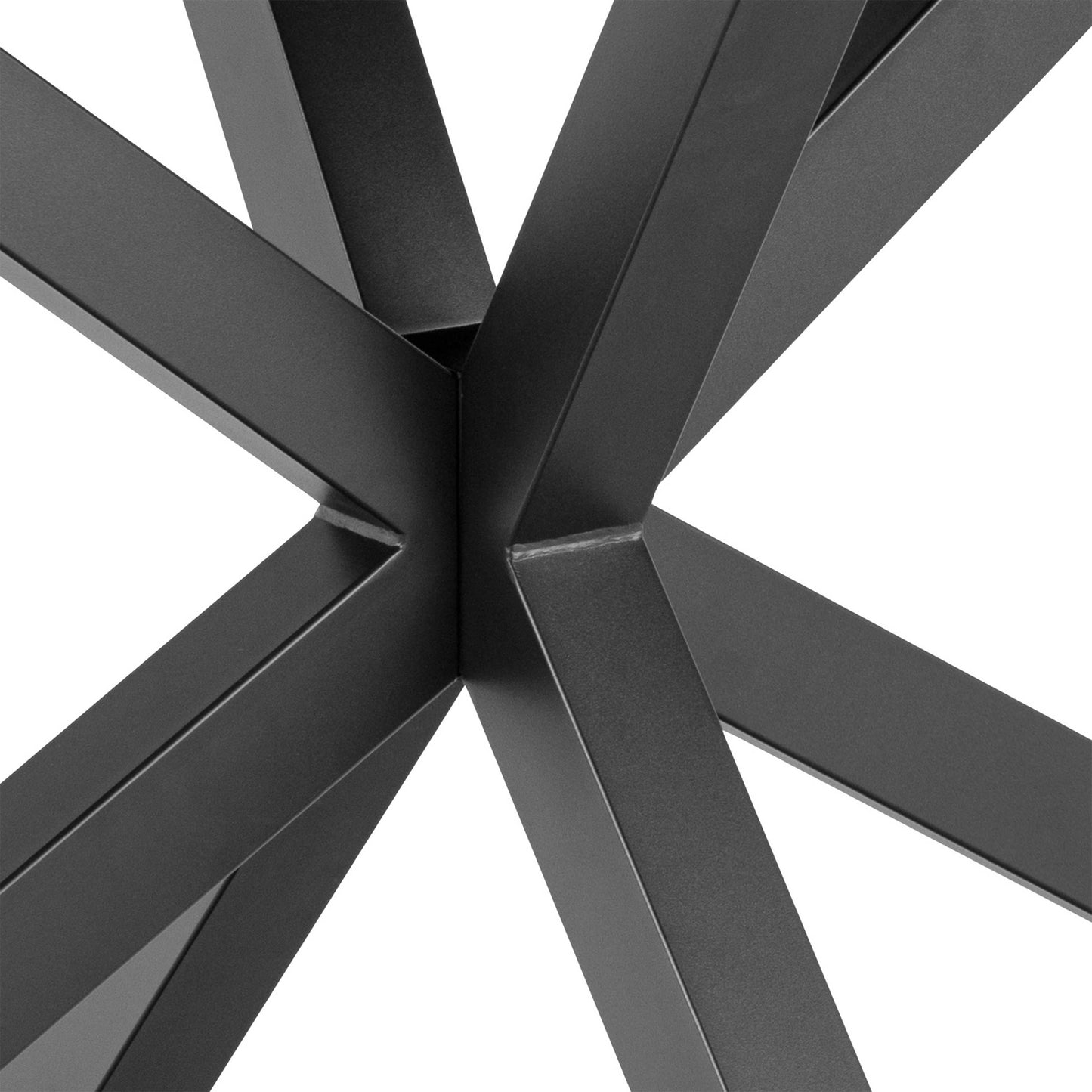 Perth 135cm 4 Seater Black Ceramic Dining Table Industrial Black Metal Legs