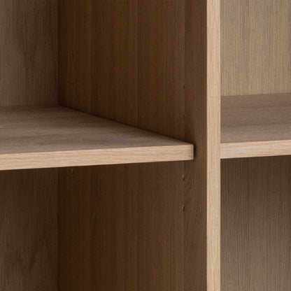 Nakskov White Oak Wood Panelled Cabinet 2 Doors 4 Shelves