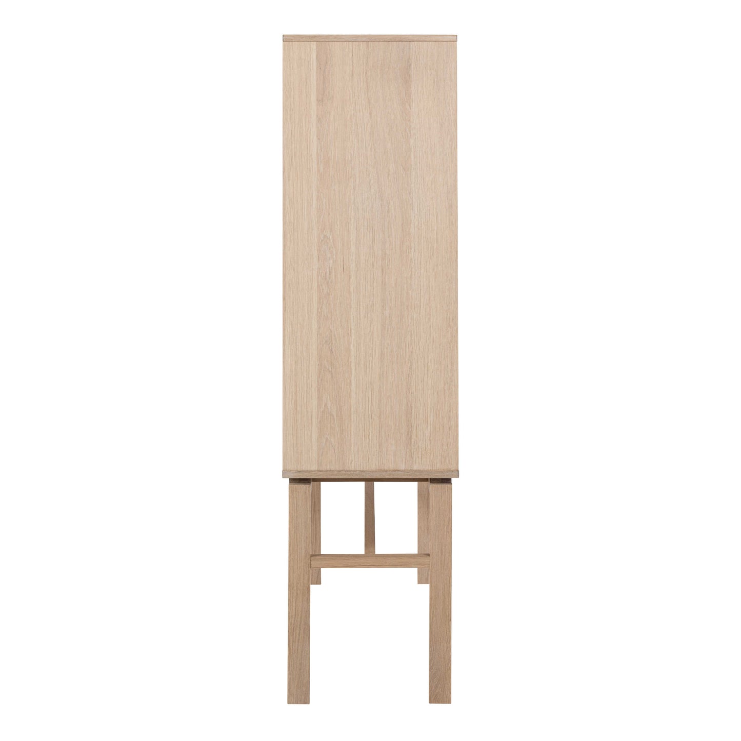 Nakskov White Oak Wood Panelled Cabinet 2 Doors 4 Shelves