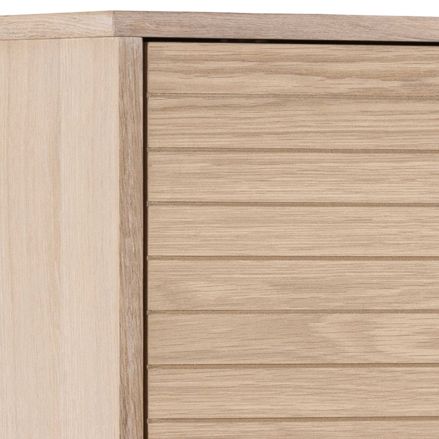 Nakskov White Oak Wood Panelled Cabinet 2 Doors 4 Shelves