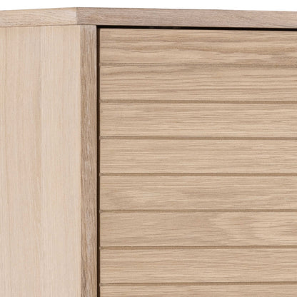 Nakskov White Oak Wood Panelled Cabinet 2 Doors 4 Shelves