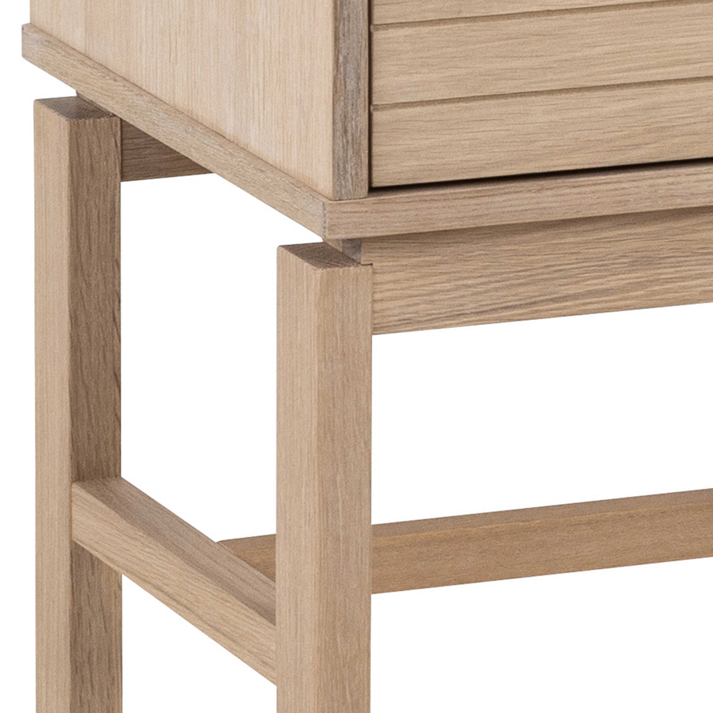 Nakskov White Oak Wood Panelled Cabinet 2 Doors 4 Shelves