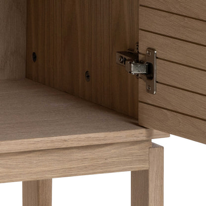 Nakskov White Oak Wood Panelled Cabinet 2 Doors 4 Shelves
