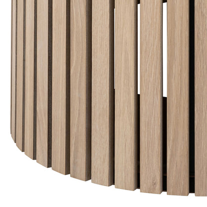 Nakskov White Oak Wood Round Dining Table Panelled Base