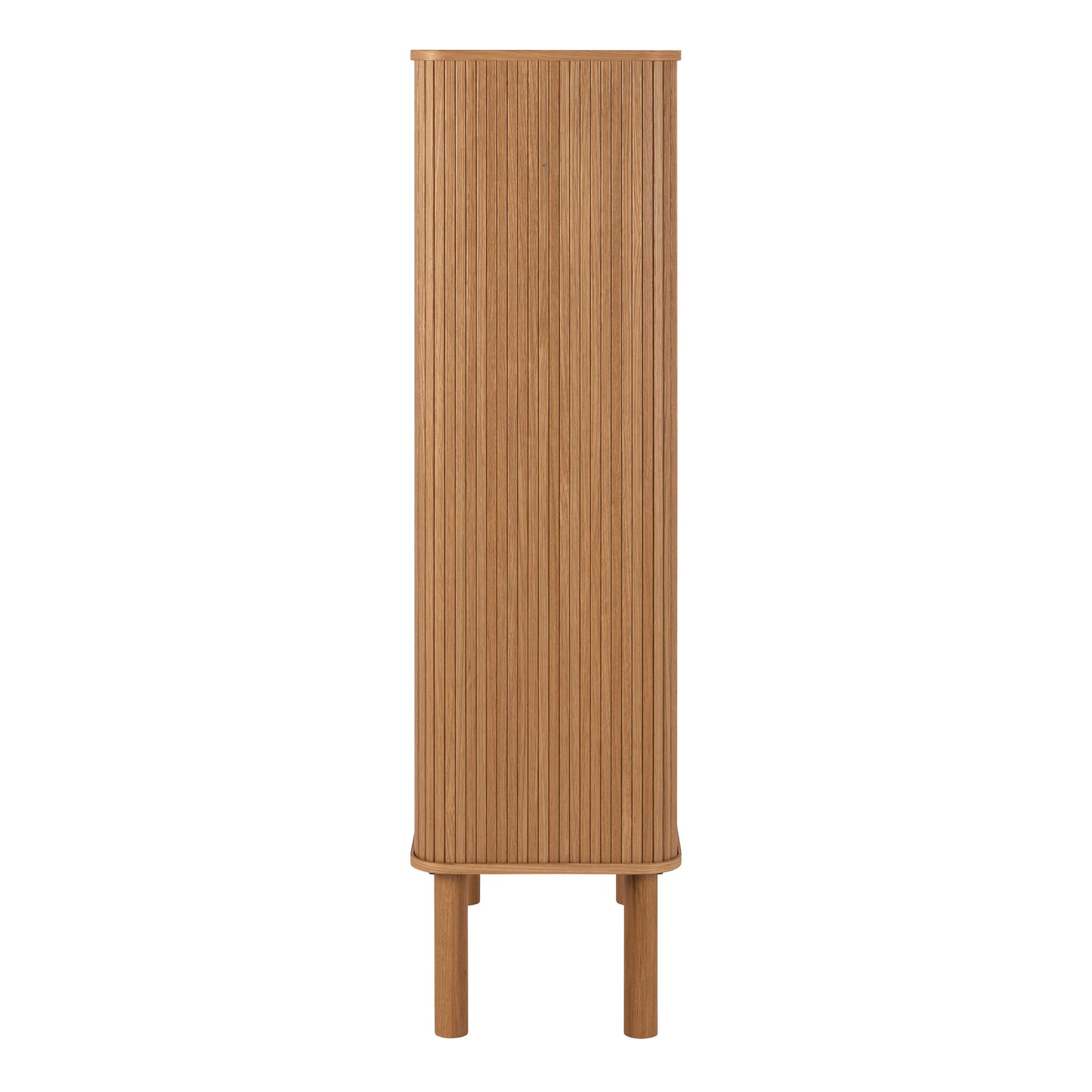 Copenhagen Natural Oak Wood Etched Cabinet 2 Tambour Doors