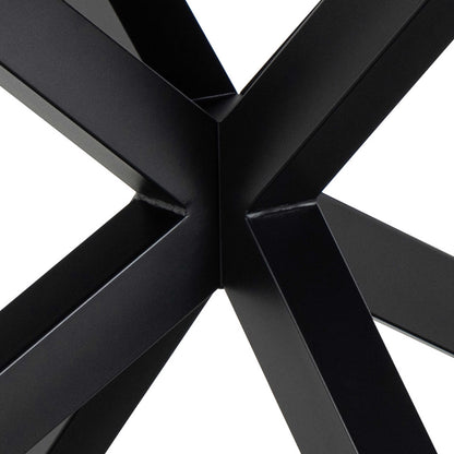 Perth 200cm Rusty Brown Ceramic Extendable Dining Table Industrial Black Metal Legs