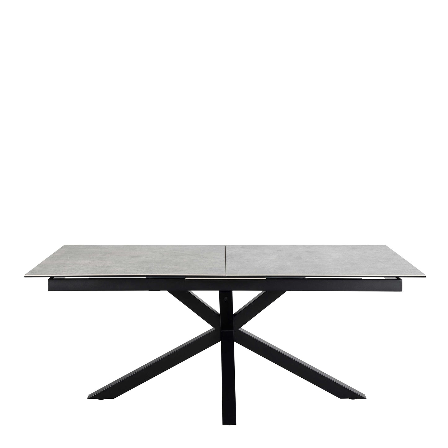 Perth 200cm Rusty Brown Ceramic Extendable Dining Table Industrial Black Metal Legs