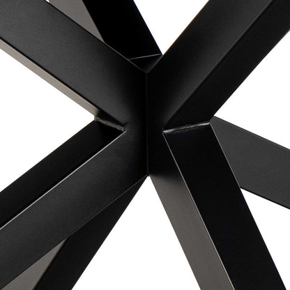 Perth 200cm White Ceramic Extendable Dining Table Industrial Black Metal Legs