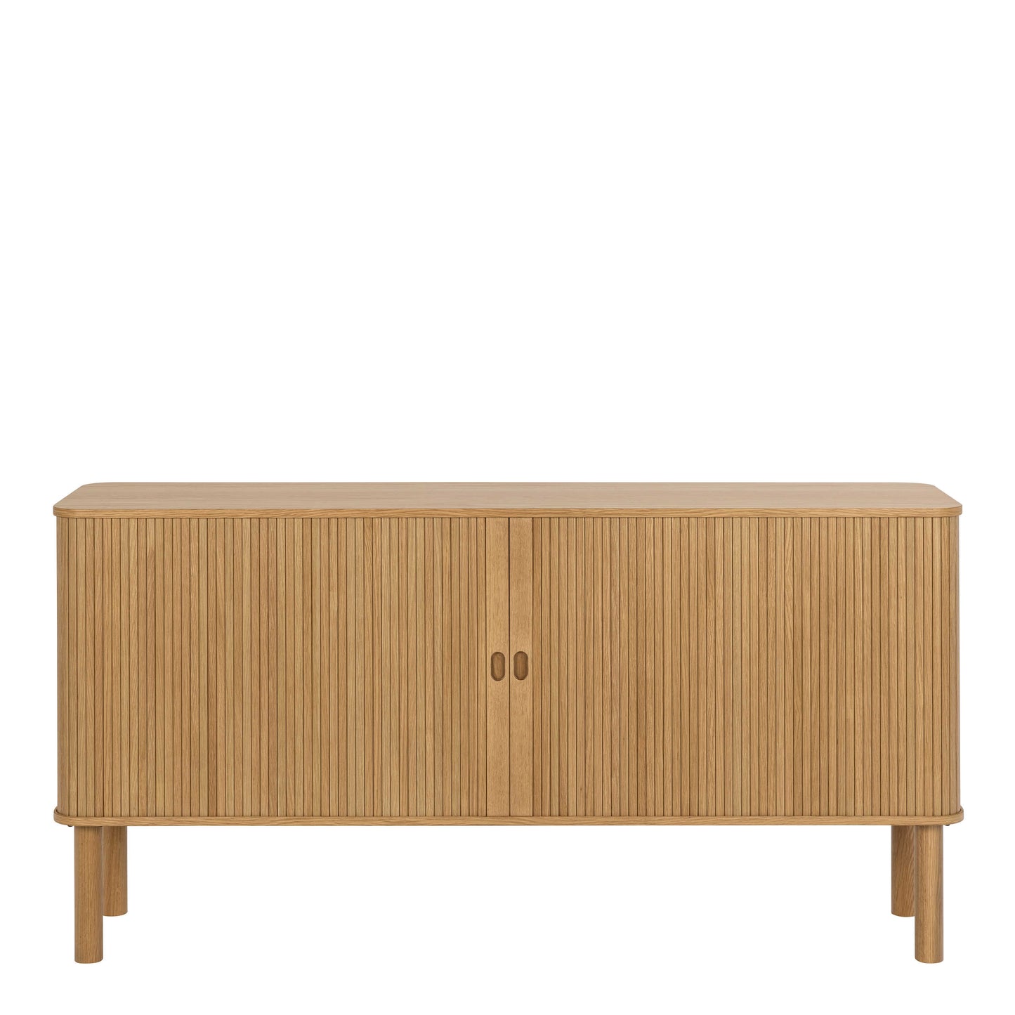 Copenhagen Natural Oak Wooden Etched Sideboard 2 Tambour Doors