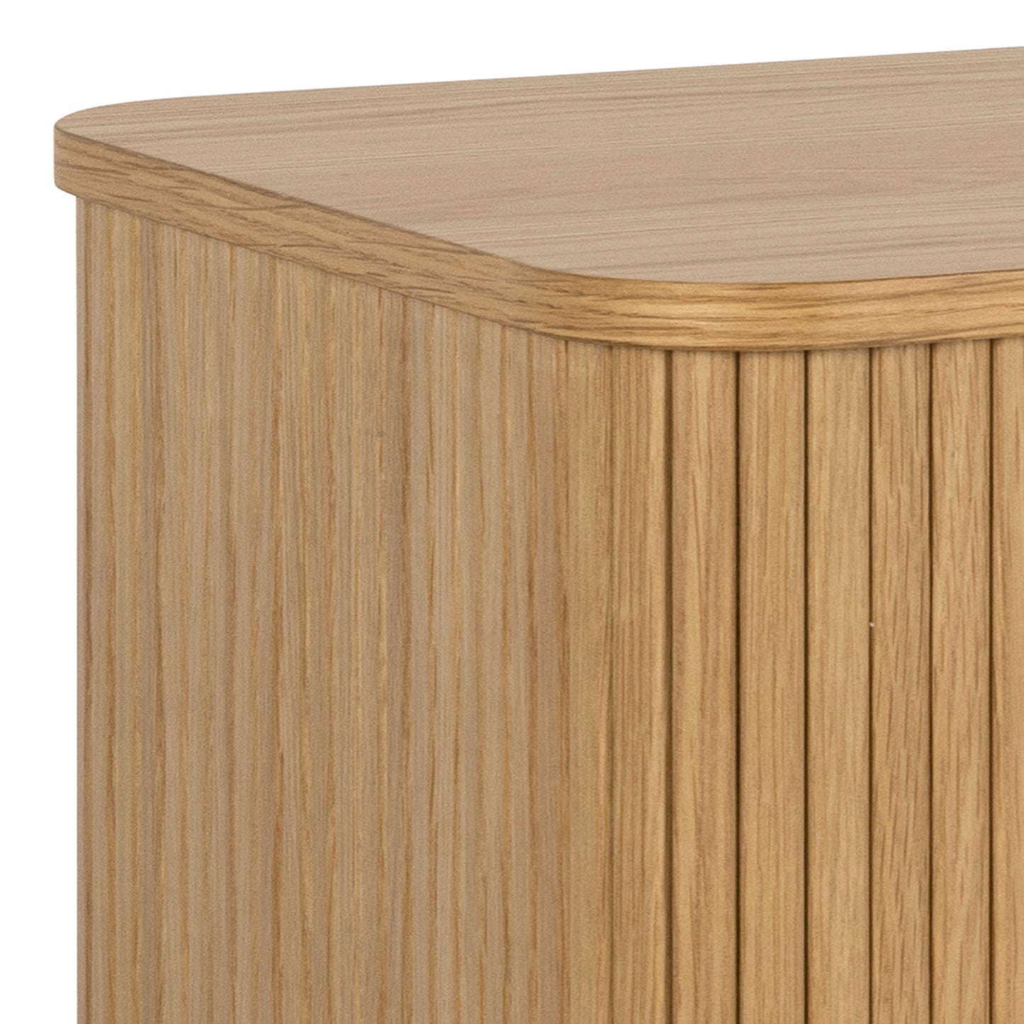 Copenhagen Natural Oak Wooden Etched Sideboard 2 Tambour Doors