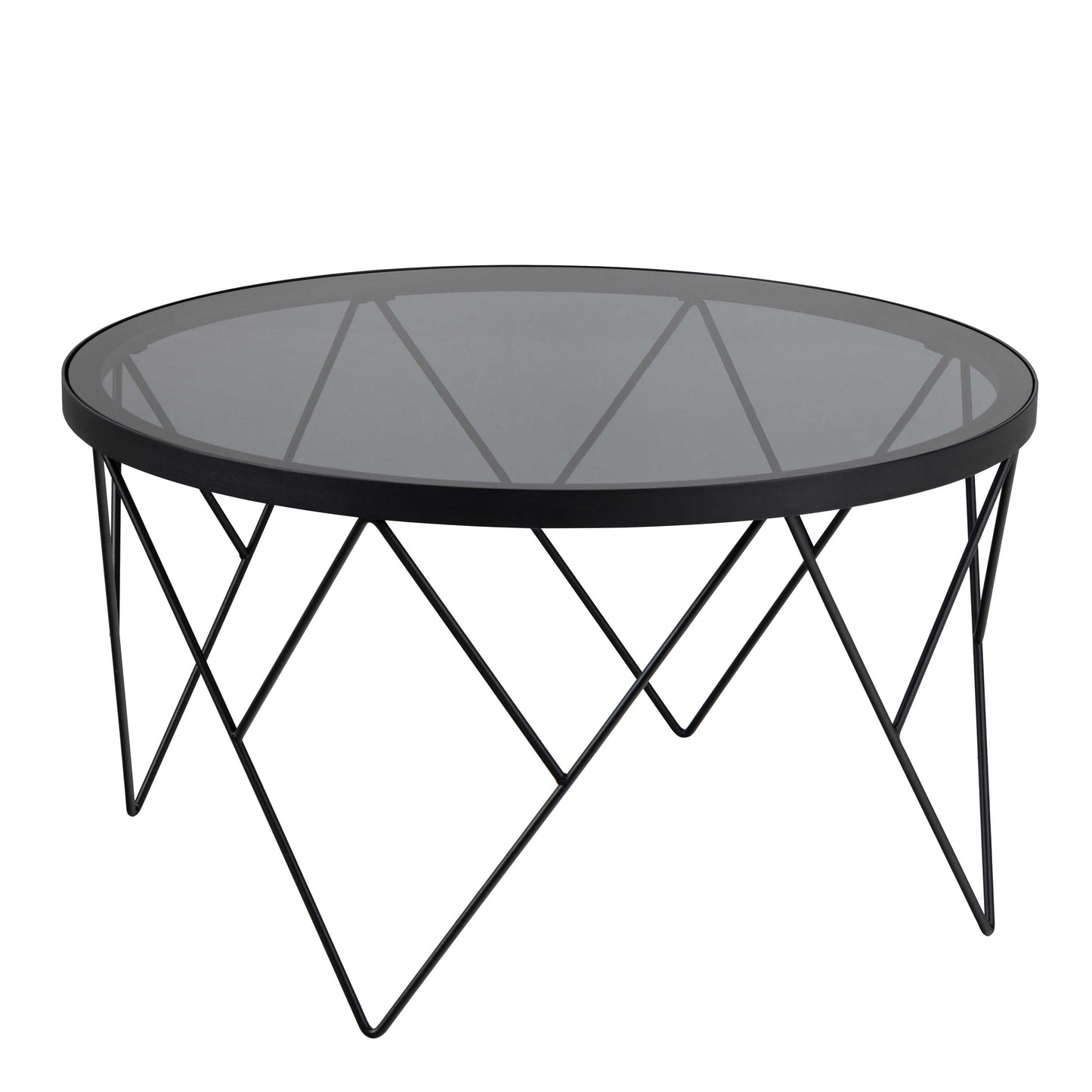 Fjerritslev Black Coffee Table Grey Glass Top