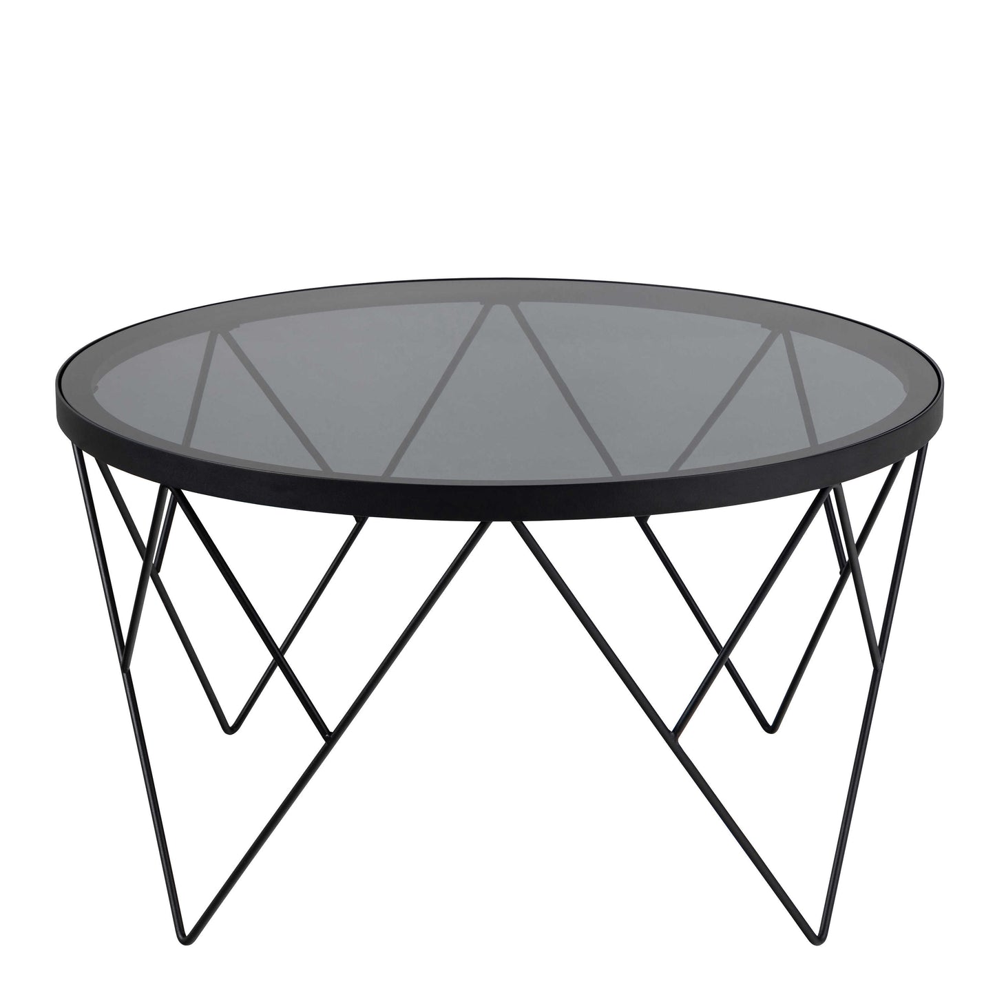 Fjerritslev Black Coffee Table Grey Glass Top