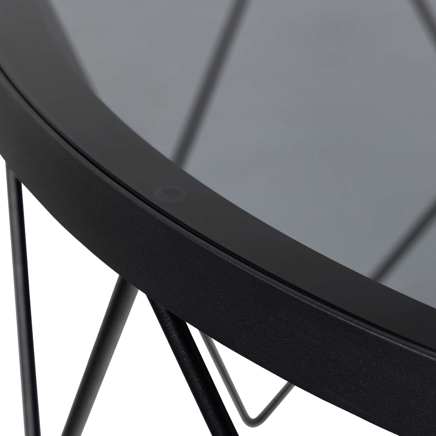 Fjerritslev Black Coffee Table Grey Glass Top