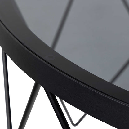 Fjerritslev Black Coffee Table Grey Glass Top