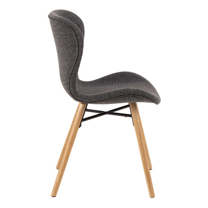 Set of 2 Acorn Dining Chairs Grey Fabric and Oak Legs