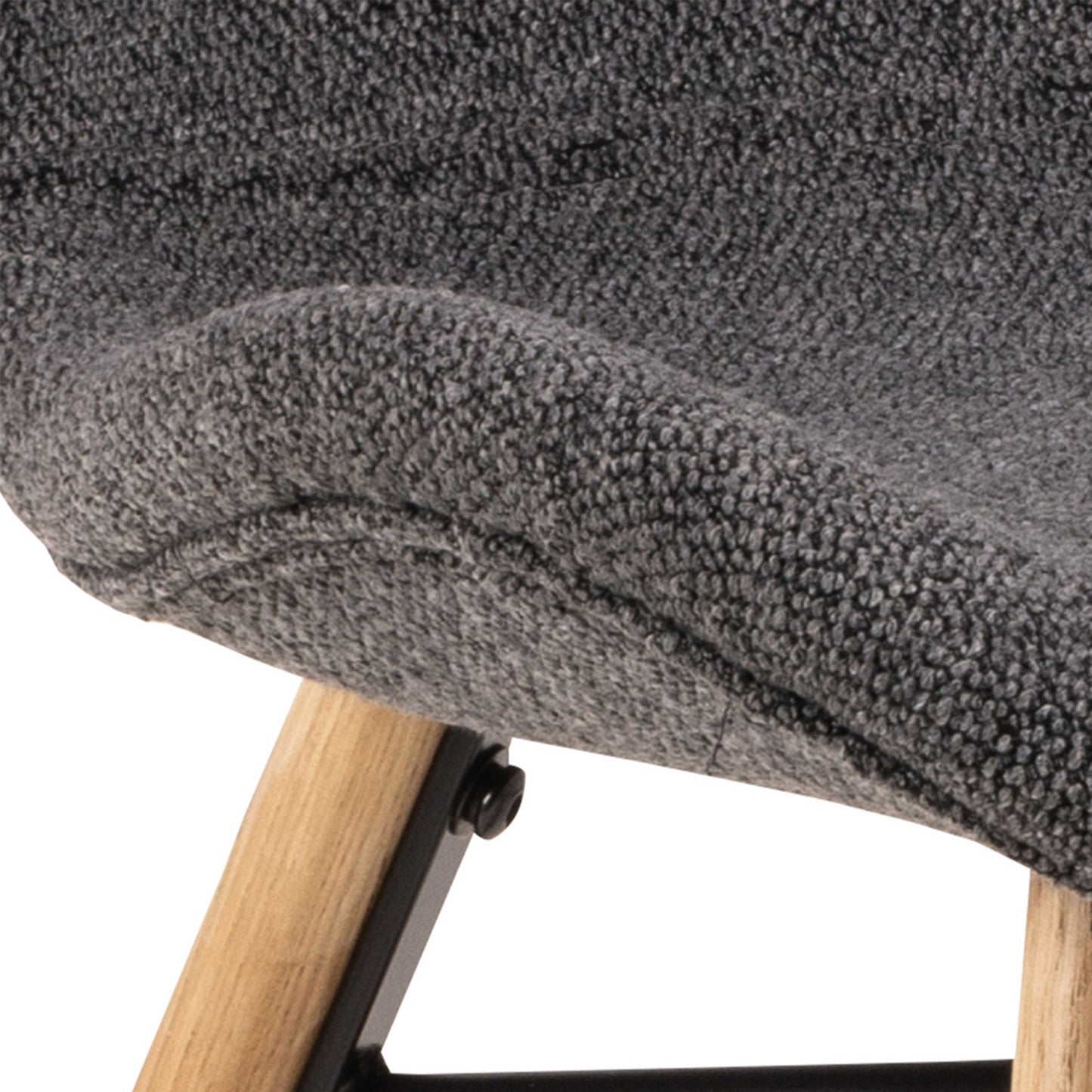 Set of 2 Acorn Dining Chairs Grey Fabric and Oak Legs