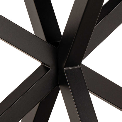 Perth 160cm 6 Seater Brown Ceramic Dining Table Industrial Black Metal Legs