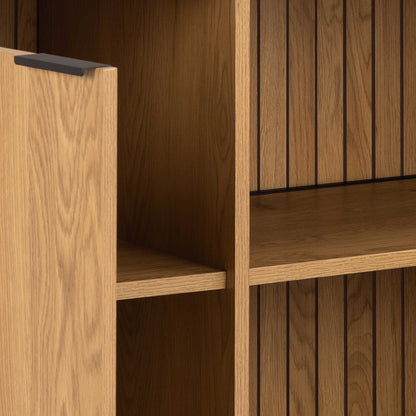 Bramblewig 2 Door Oak Wood Sideboard Slat Design