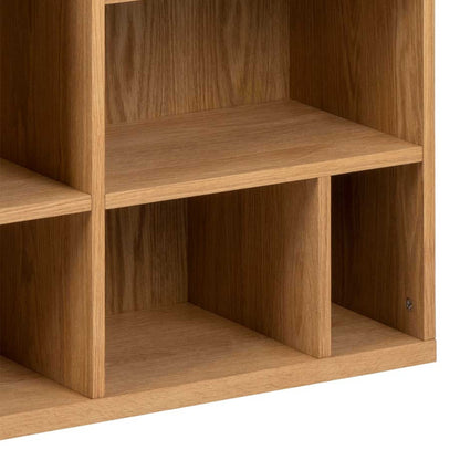 Thallo Oak Wood 3 Door Multi Level Large Bookcase