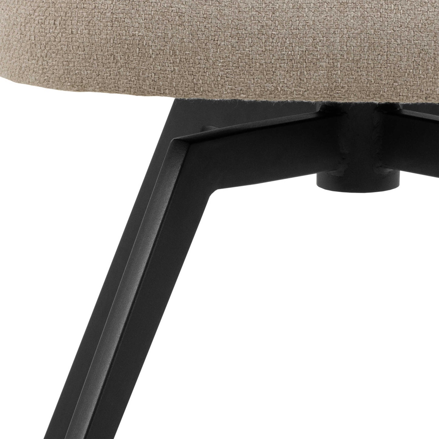 Auckland 120cm Dining Set Natural Oak Effect and Black Round Dining Table + 4 Beige Dining Chair