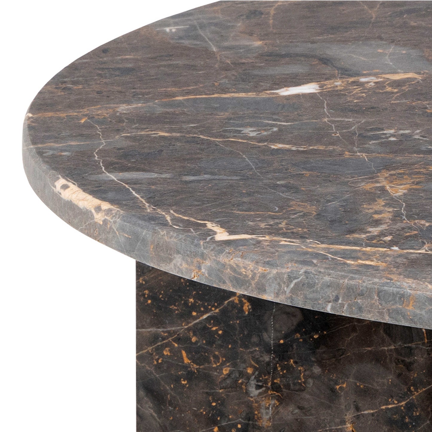 Singapore Brown Marble Round Coffee Table
