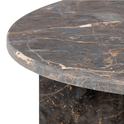 Singapore Brown Marble Round Coffee Table
