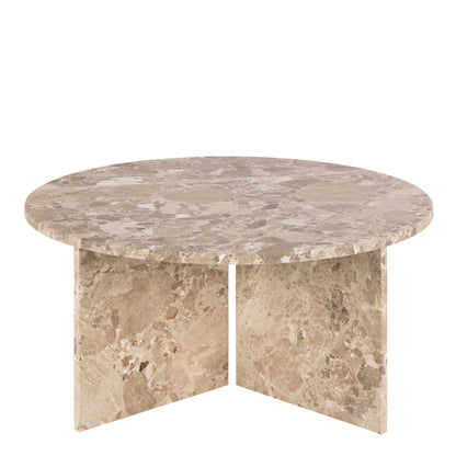 Singapore Latte Brown Marble Round Coffee Table