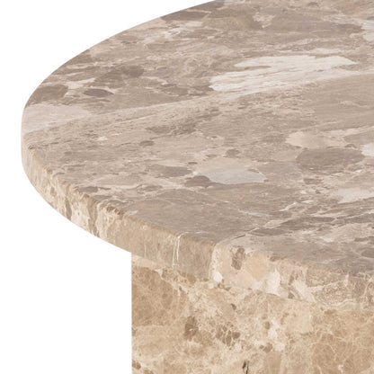 Singapore Latte Brown Marble Round Coffee Table