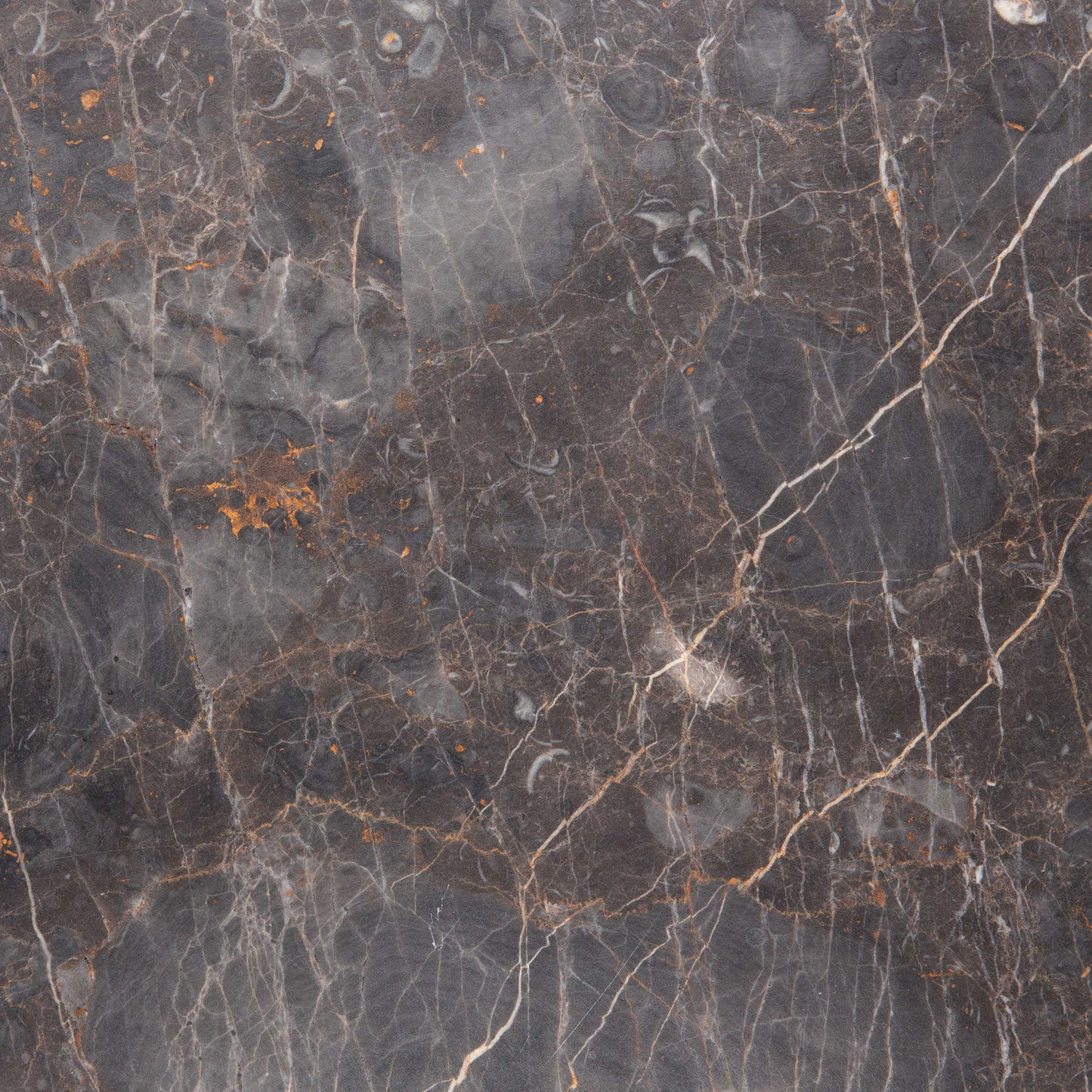 Bremen Dark Brown Marble Round Side Table Hexagon Base