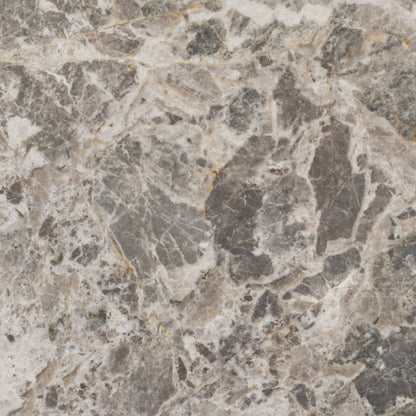 Toulouse Round Grey Marble Effect Coffee Table Black Steel Base