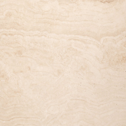 Toulouse Round Beige Marble Effect Coffee Table Black Steel Base