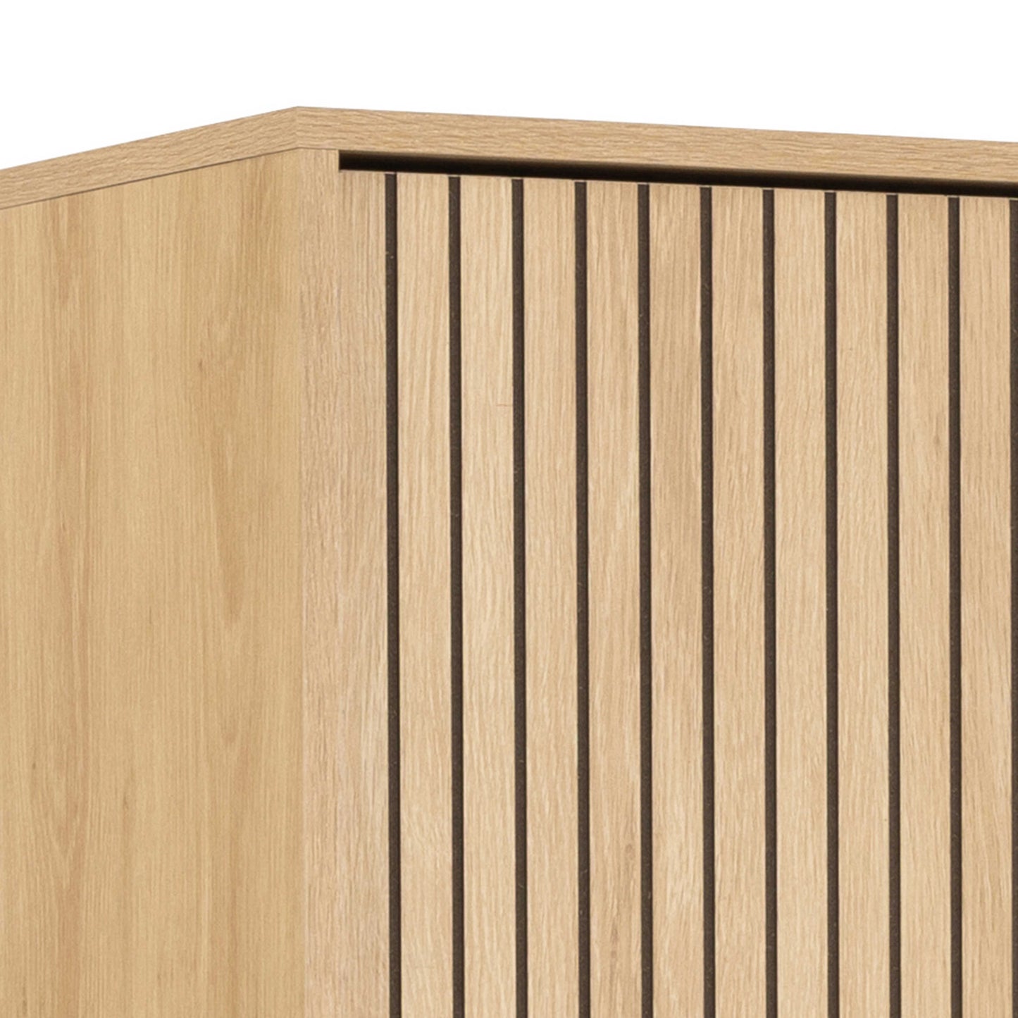 Bjork Natural Oak Wood and Black Panelled Wardrobe 2 Doors