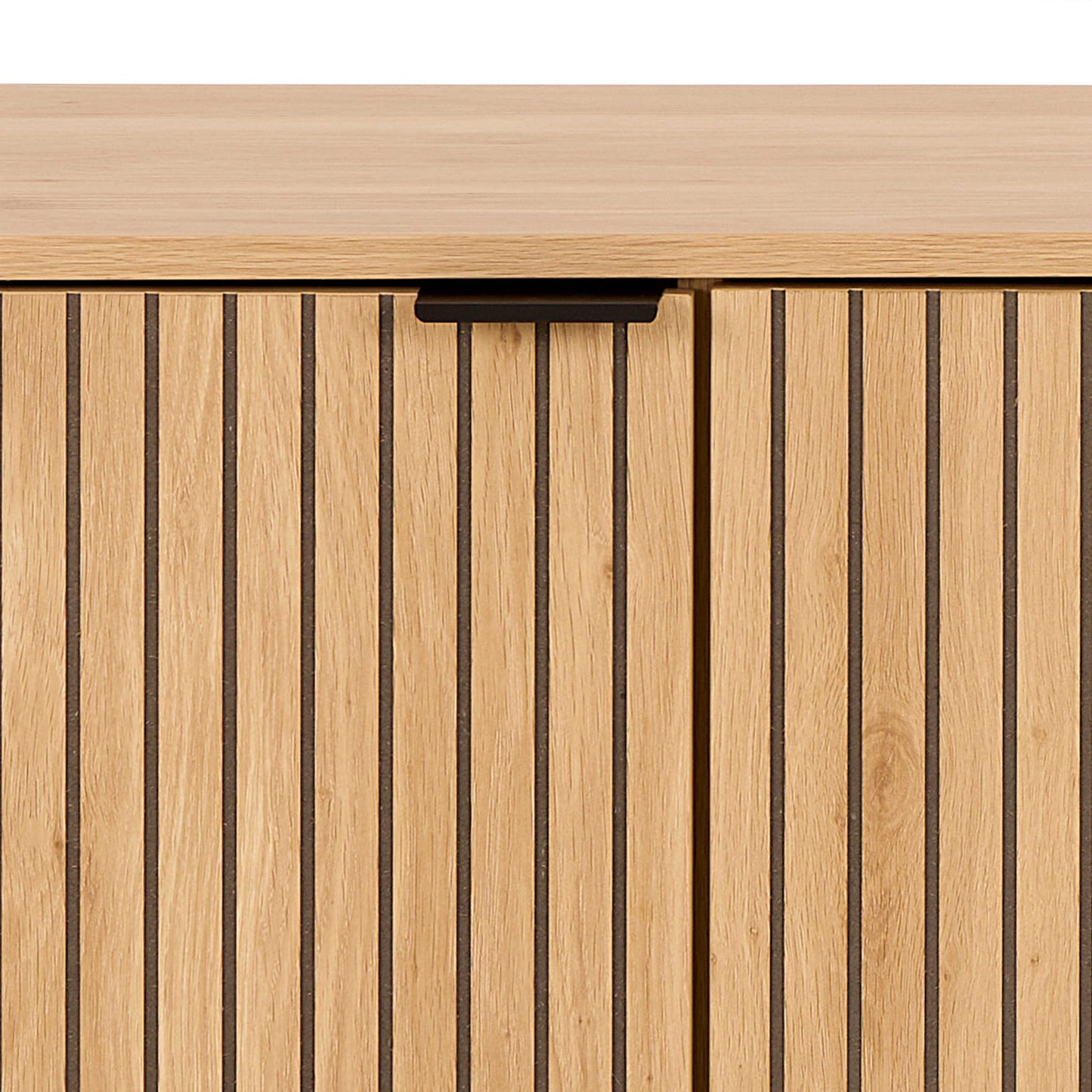 Brisbane Slatted Wild Natural Oak Sideboard 2 Doors 2 Shelves