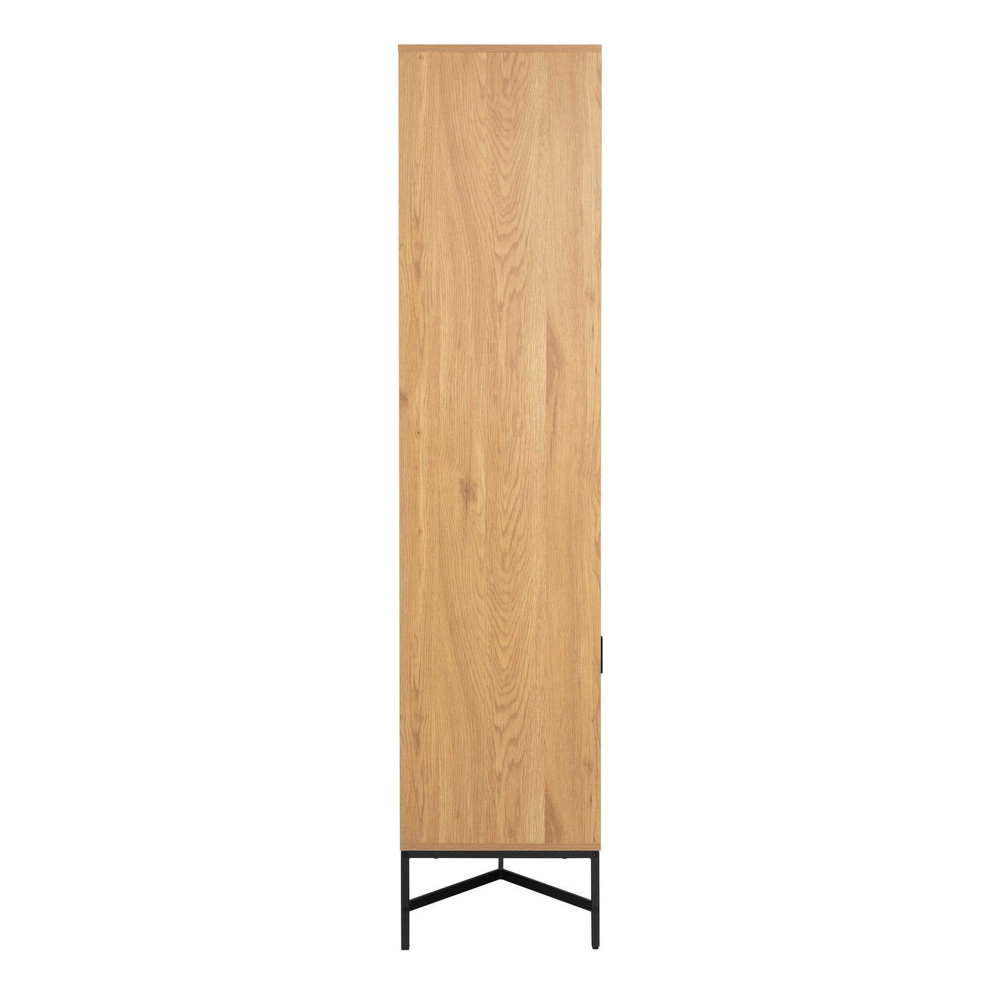 Brisbane Slatted Wild Natural Oak Display Cabinet 4 doors 6 Shelves
