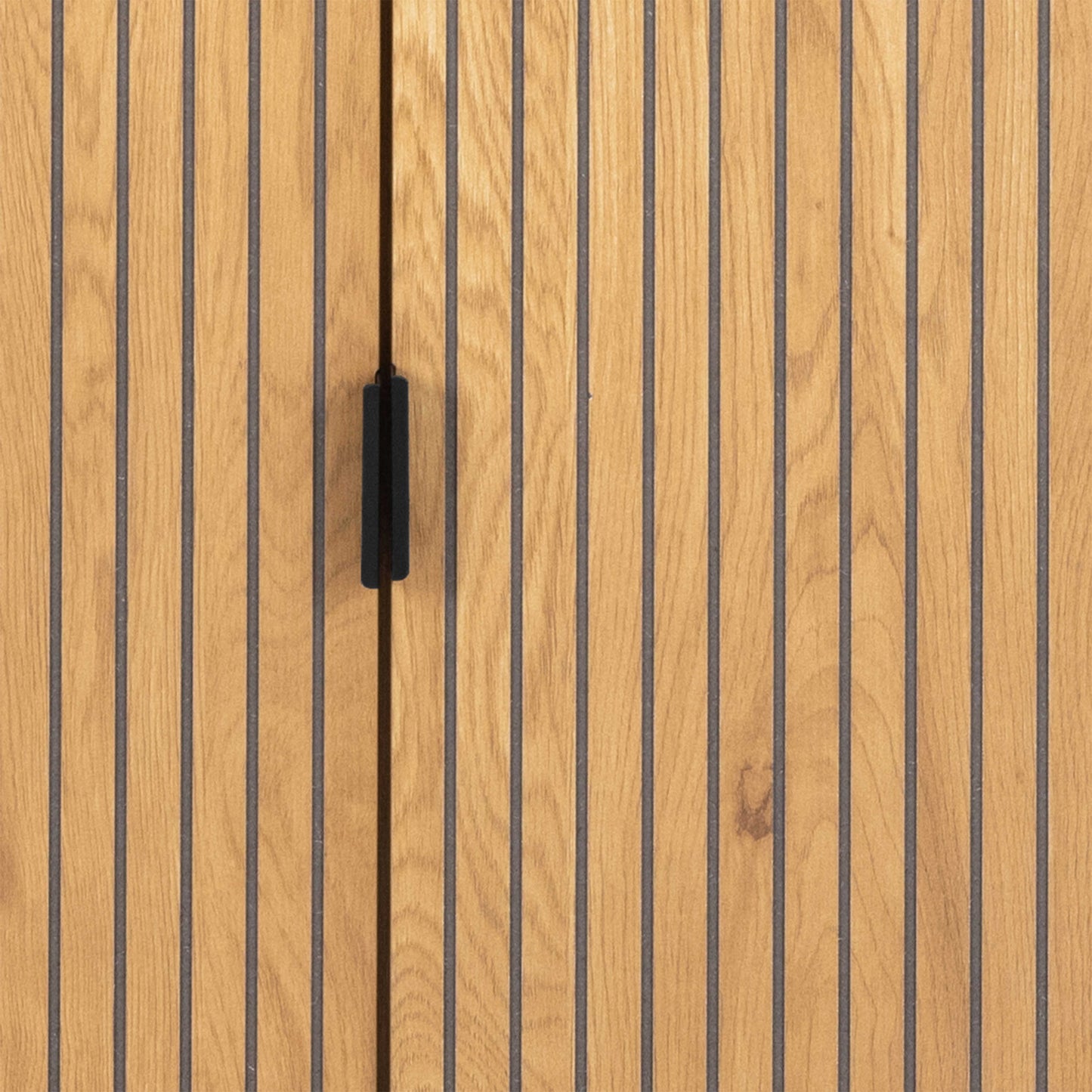 Brisbane Slatted Wild Natural Oak Display Cabinet 4 doors 6 Shelves