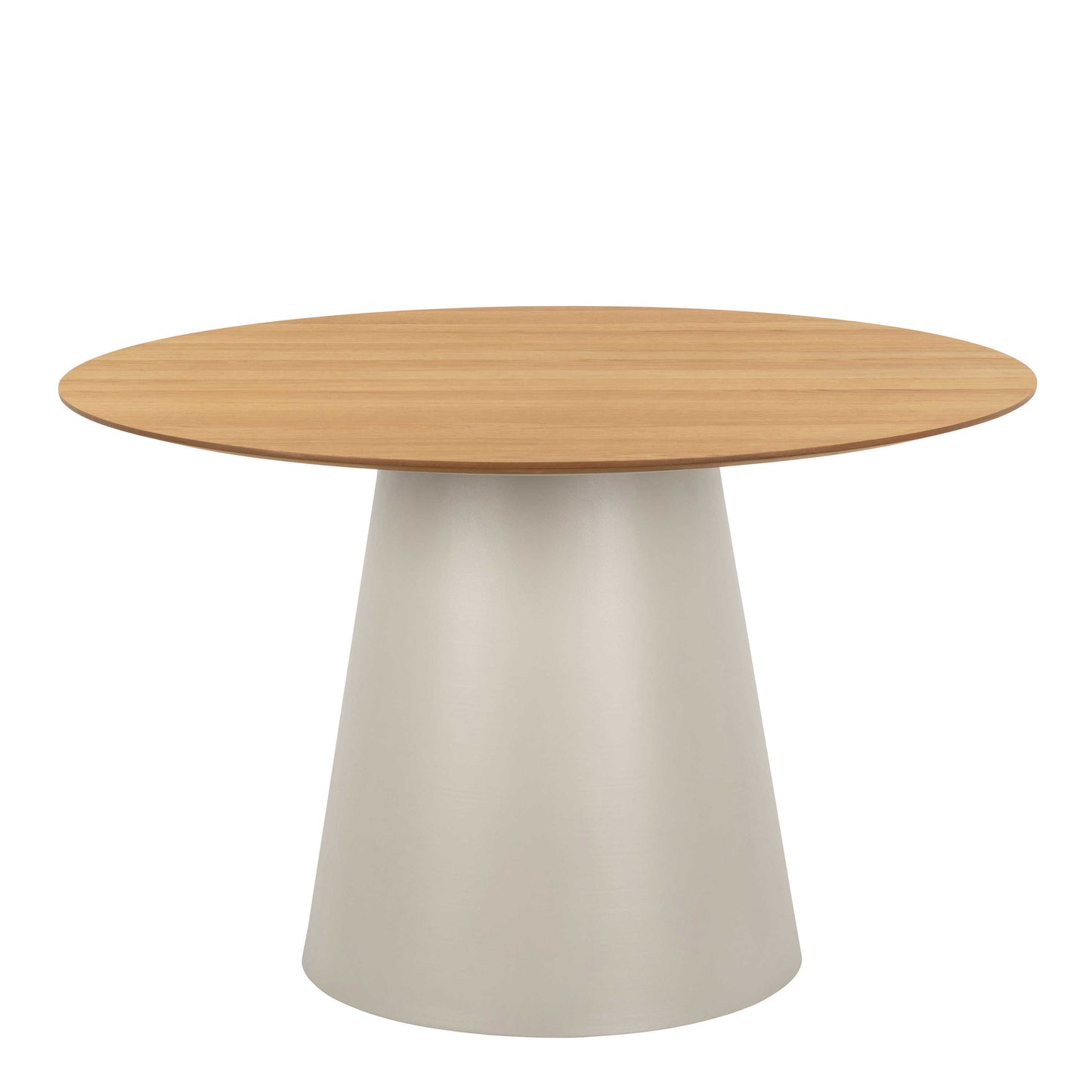 Hamburg 120cm Round Oak Veneer Dining Table Pillar Steel Base