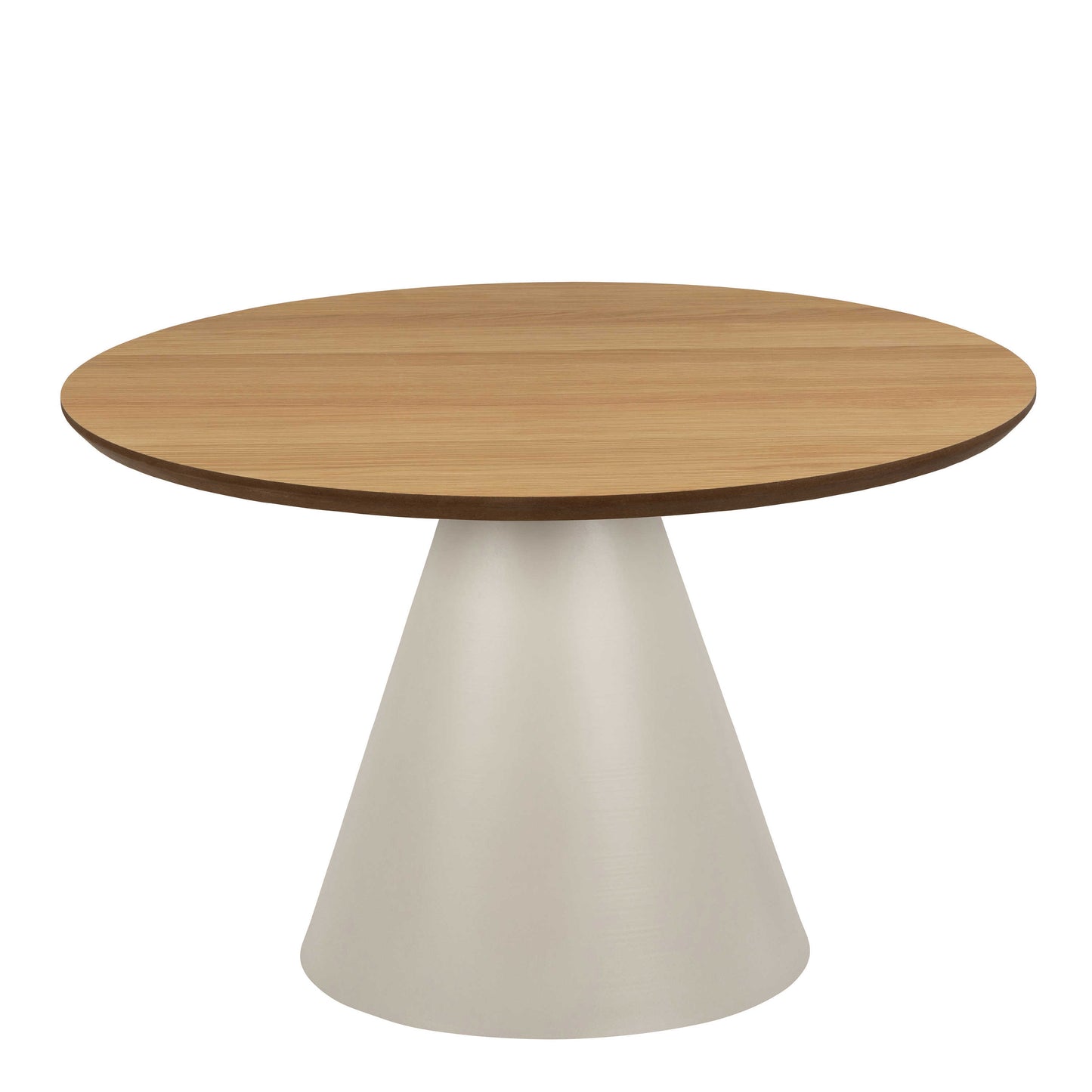 Hamburg Round Oak Veneer Coffee Table Pillar Steel Base