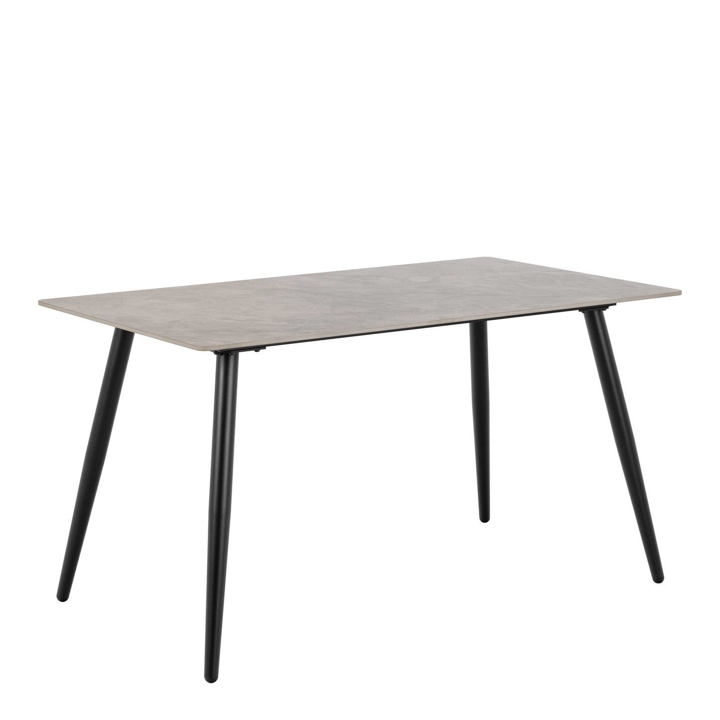 Belfast Grey Ceramic Dining Table Set 4 Seater with Taupe Chairs
